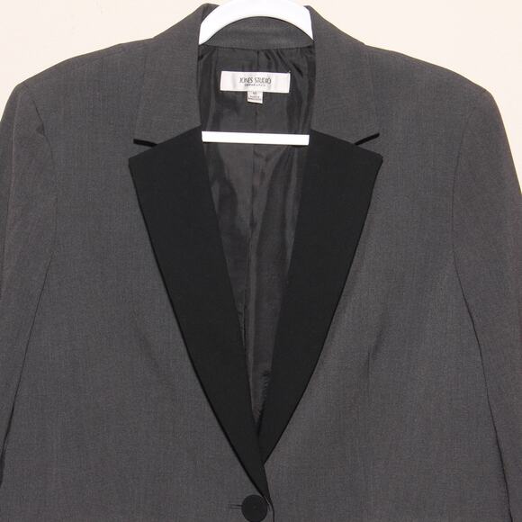 Vintage Jones Studio Two tone CollarStyle Blazer Jacket Size 16 - Picture 4 of 7